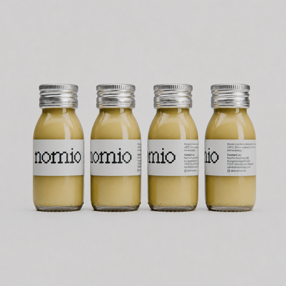 Nomio（ノミオ）ブロッコリースプラウトショットのボトル。持久系アスリート向けスポーツ栄養ドリンク。4本セットパック